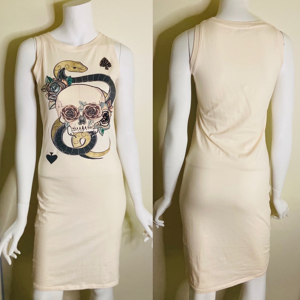 NWOT Skull Print Tank Dress Fracomina